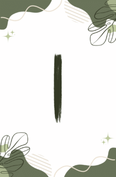 Green and white floral background with the number 1